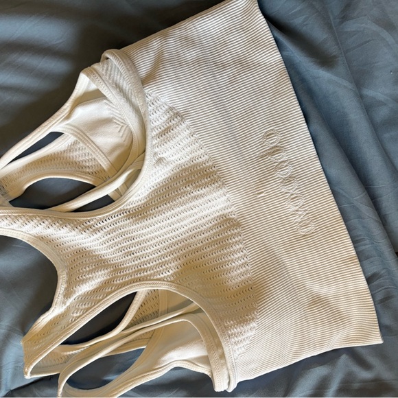 Avocado White Ribbed Sports Bra - Picture 2 of 3